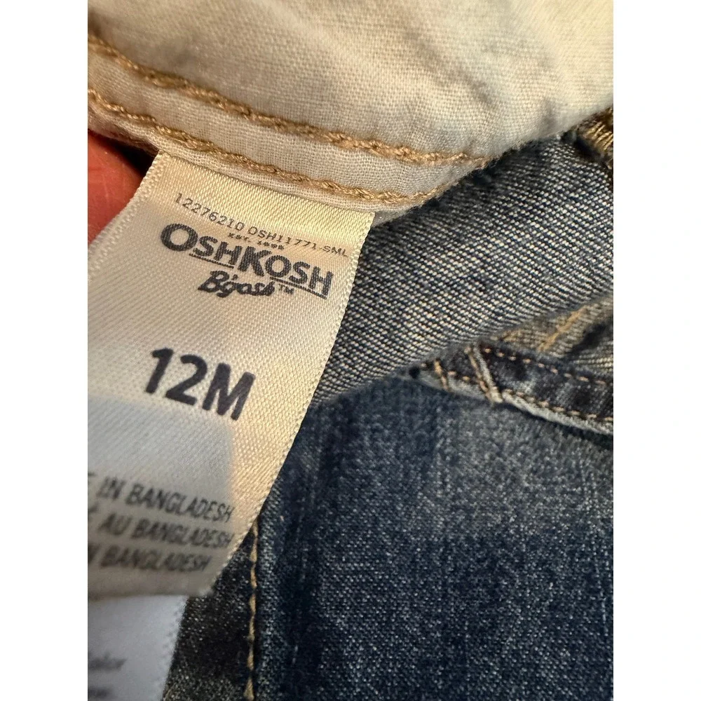 Oshkosh‎ B'gosh 12 Months Baby Denim Overalls Bibs Jeans Vestbak Boys Girls